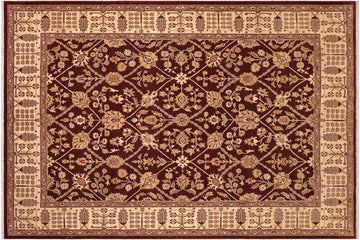 handmade Traditional Kafkaz Chobi Ziegler Brown Beige Hand Knotted RECTANGLE 100% WOOL area rug 8 x 11